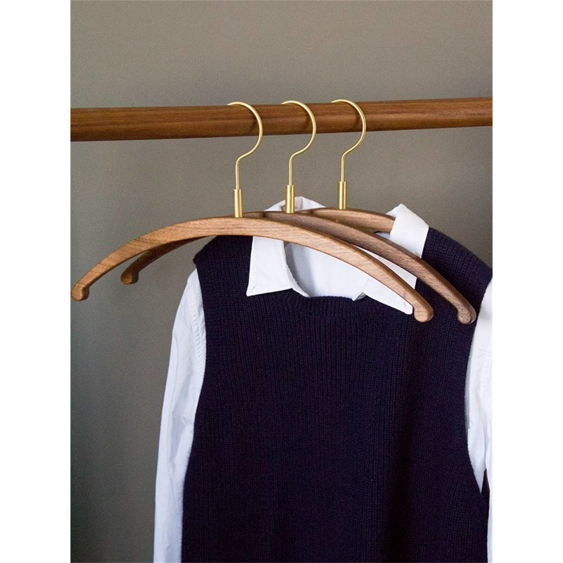 Solid Wood and Brass Clothes Hanger, 10