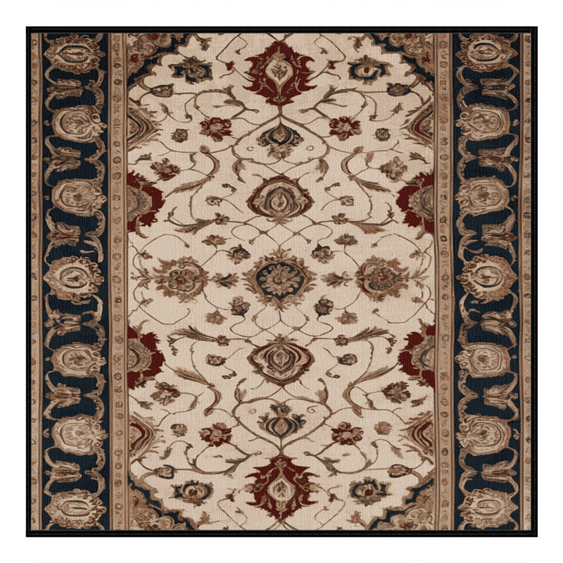 Tapis brun français lavable à la machine, Carré 3 pi