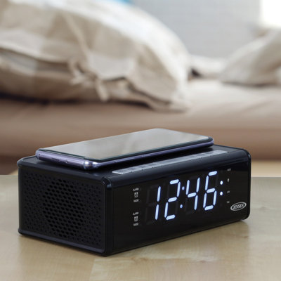 Modern & Contemporary Digital Electric Tabletop Clock with Alarm in Black
