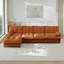 Canapé modulaire en L 138 po - Chenille, repose-pieds, assise profonde - orange