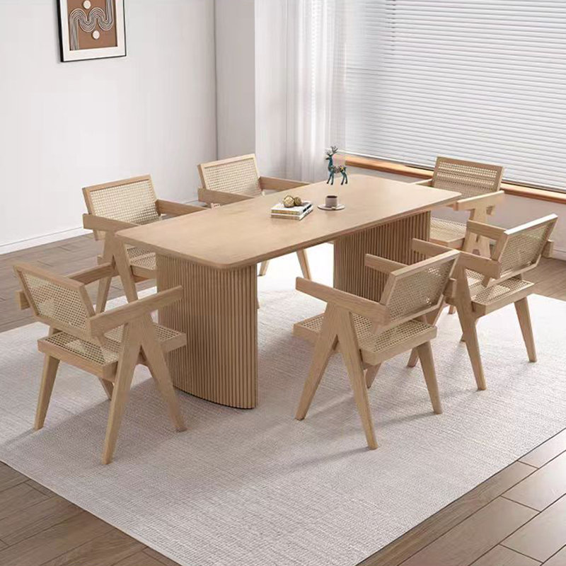 Combinaison simple de table et de chaise en bois massif, H 29,52 po x L 70,86 po x l 31,49 po