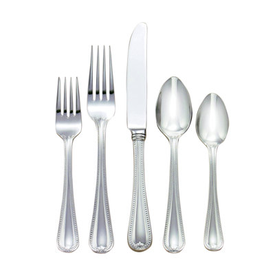 Vintage Jewel 5 Piece 18/10 Stainless Steel Flatware Set, Service for 1