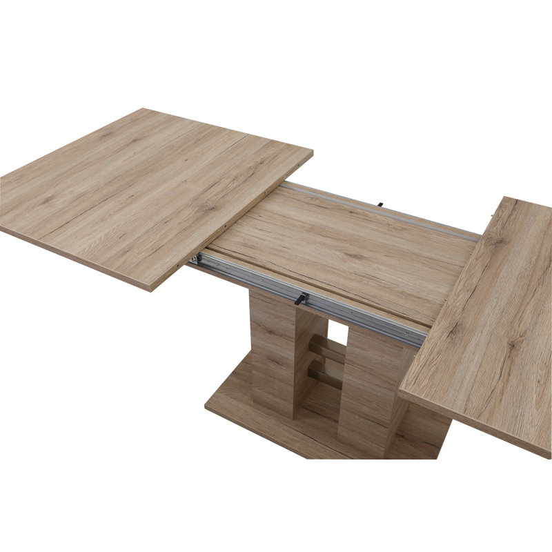 Kerber Rectangular 220cm L x 90cm W Dining Table, 76cm H x 140cm L x 90cm W, Sanremo oak