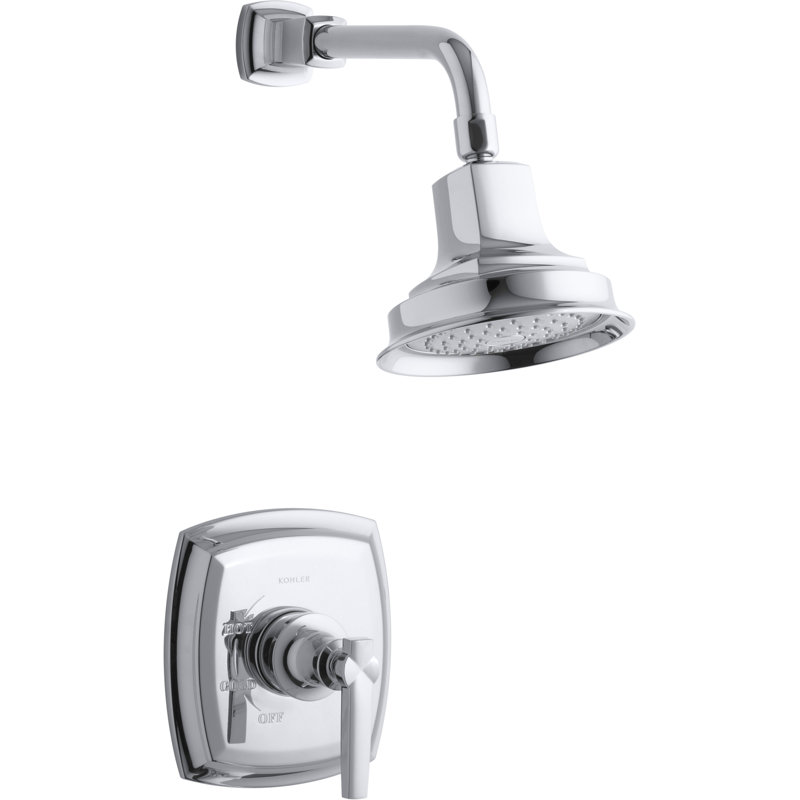Ensemble de garniture de douche Margaux Rite-Temp avec poignée, valve non incluse, Chrome poli, Levier