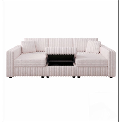 Le canapé 106 pouces en forme de U pour 6 personnes correspond au repose-pieds hydraulique relevable de 30,7 po