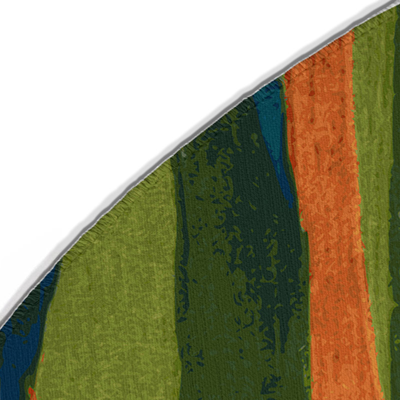Cascading Wilderness Indoor And Outdoor Area Rug, Round 5'