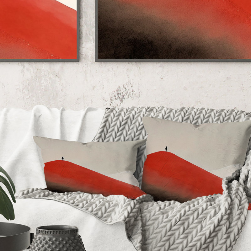 Coussin Solitude In Red - Mountain