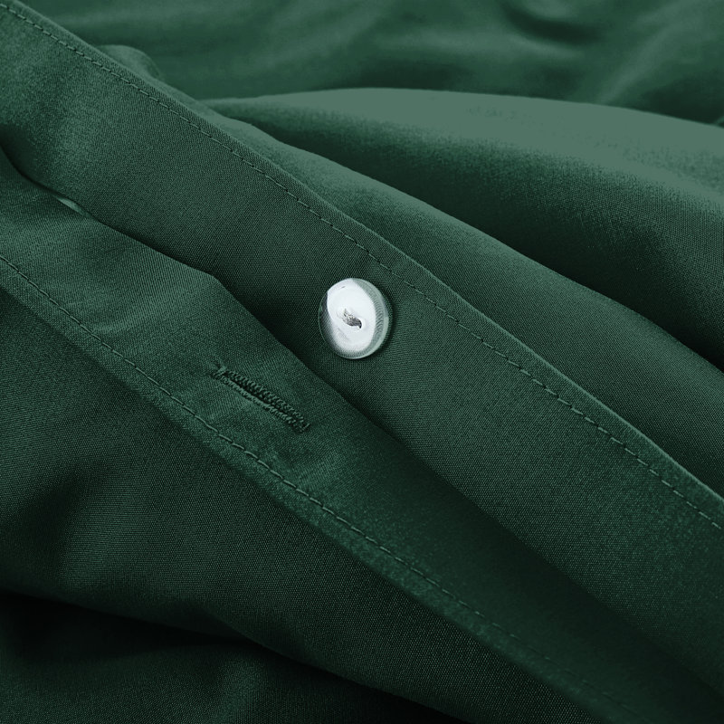 Anicia Super Soft 250 TC Microfibre Reversible Plain Duvet Cover Set, Single Duvet Cover + 1 Pillowcase, Emerald