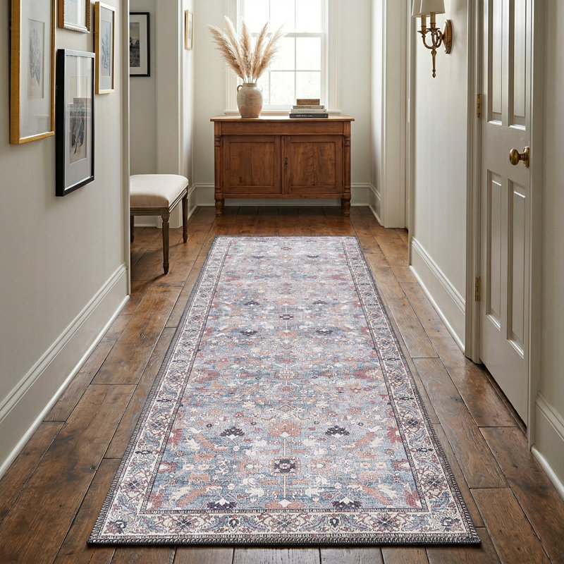 Zehorit Machine Washable Vintage Area Rug For Living Room, Hallway Runner, Entryway Rug, Runner 2' x 5'11"