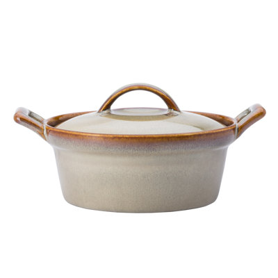Casserole ronde en céramique 8 onces avec couvercle Oneida Hospitality