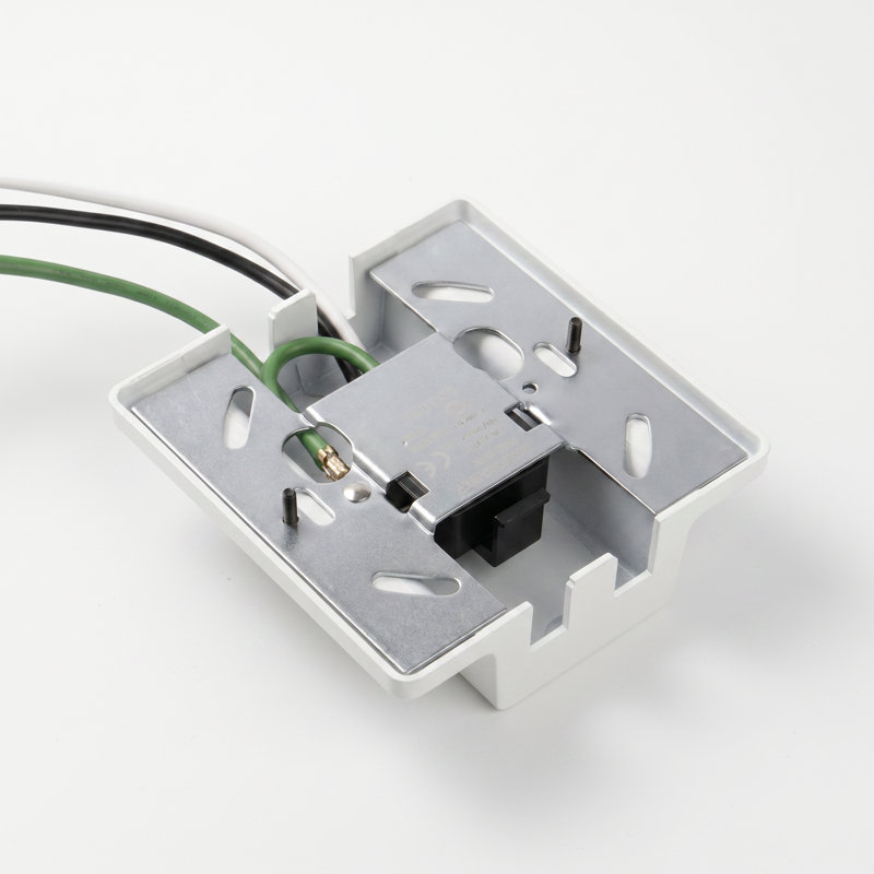H-Type 3-Wire Movable Power Feed Canopy Box for Track Lighting, White, White