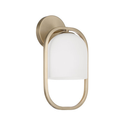 Applique murale 1 lumière l 7,5 po x H 14 po en noir mat avec verre blanc doux