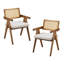 Ensemble de 2 chaises de salle à manger à cadre en bois, chaises de cuisine rembourrées pour le salon, le restaurant et le café