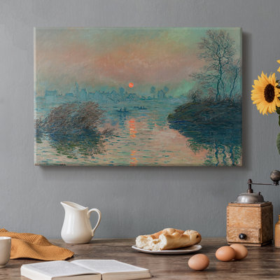 Coucher de soleil sur la seine à Lavacourt, effet d'hiver - Claude Monet - Toile tendue avec châssis - 1880