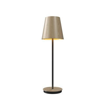 Conical Wood Buffet Lamp
