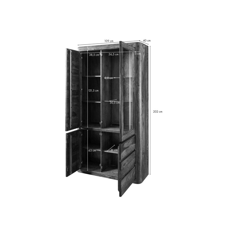 Toronto Display Cabinet, Smoked Cherry