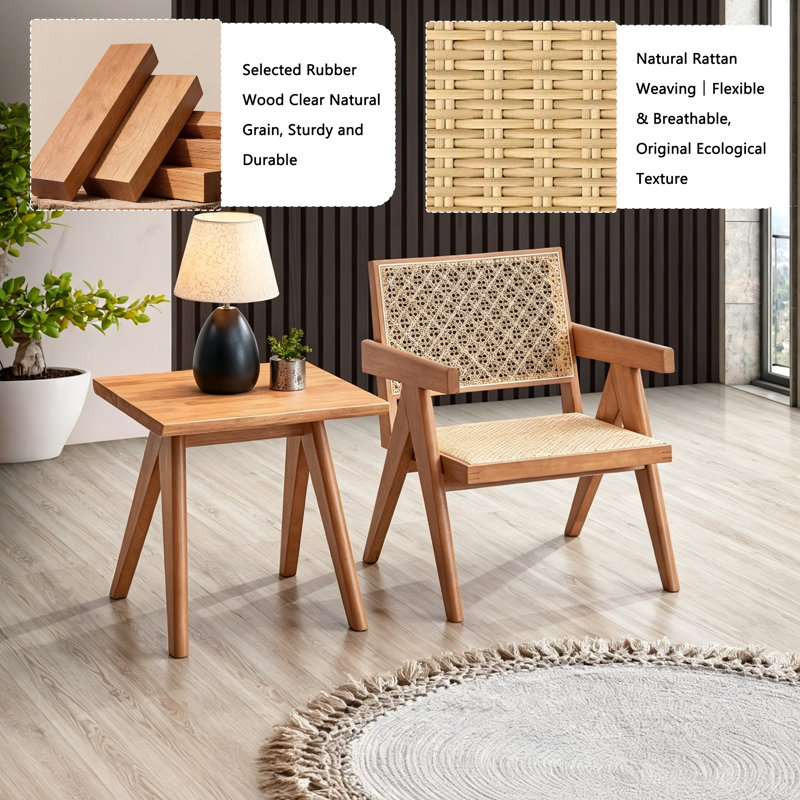 Fauteuil en rotin brun