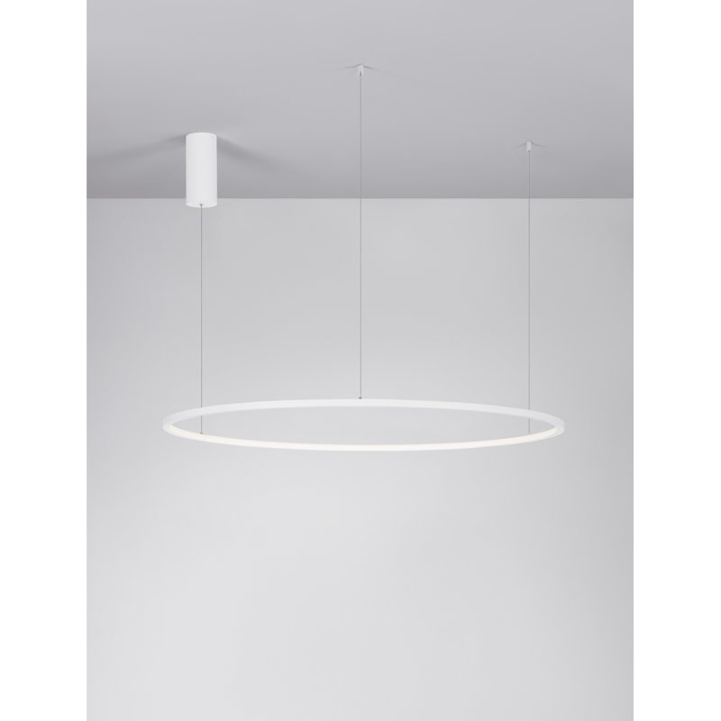 1 - Light White LED Waggon Wheel Pendant