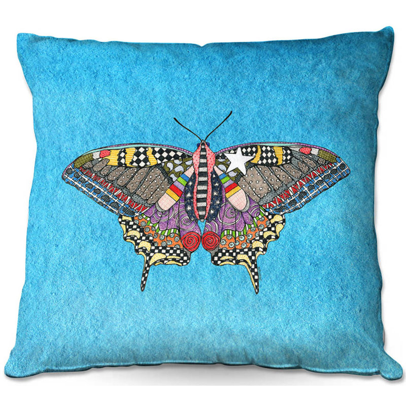 Reversible Throw Pillow, 16" x 16", Aqua
