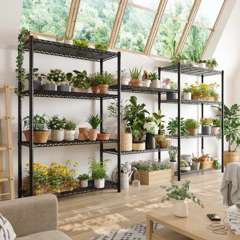 5-tier Wire Shelving Heavy Duty Metal Shelves For Loads Up To 1200lbs, Adjustable Garage & Pantry Storage, 71"h X 35.5"w X 14"d