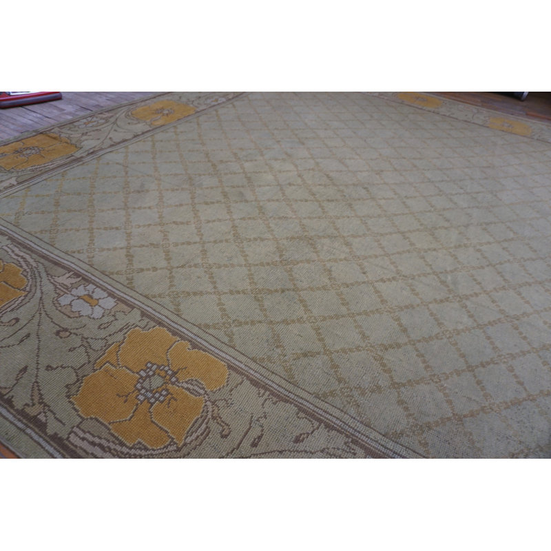 Antique Oversized Donegal - Arts & Crafts Ireland Allover Geometric Rug
