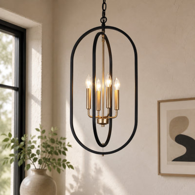 Kaylaa 4 - Light Moden Gold Black Lantern Chandelier
