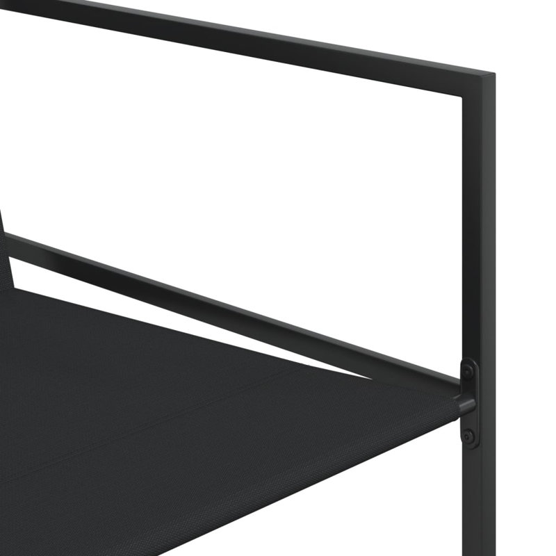Chaises de patio Latitude Run® 4 pièces en acier noir et polyester enduit de PVC