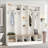 Wide Design Hall Tree with Storage Bench, Minimalist Shoe Cabinet with Cube Storage & Shelves, Multifunctional Coat Rack with 8 Hooks-1099184937