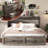 Revan Farmhouse Queen Murphy Bed With Storage & Charging Station, Gray-103232315-103232316