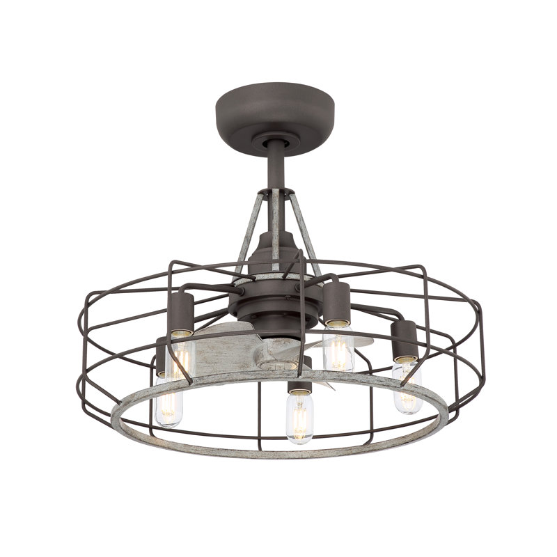 Dilbert 12'' Ceiling Fan with LED Lights, Brown