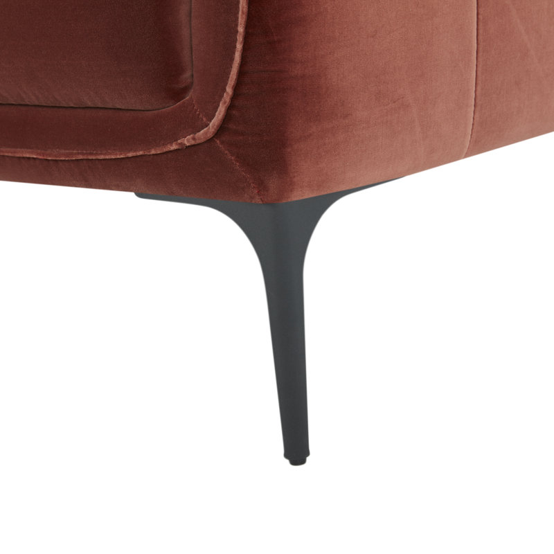 Rae 3 Piece Upholstered Living Room Set, Falkirk Reddish Brown Velvet