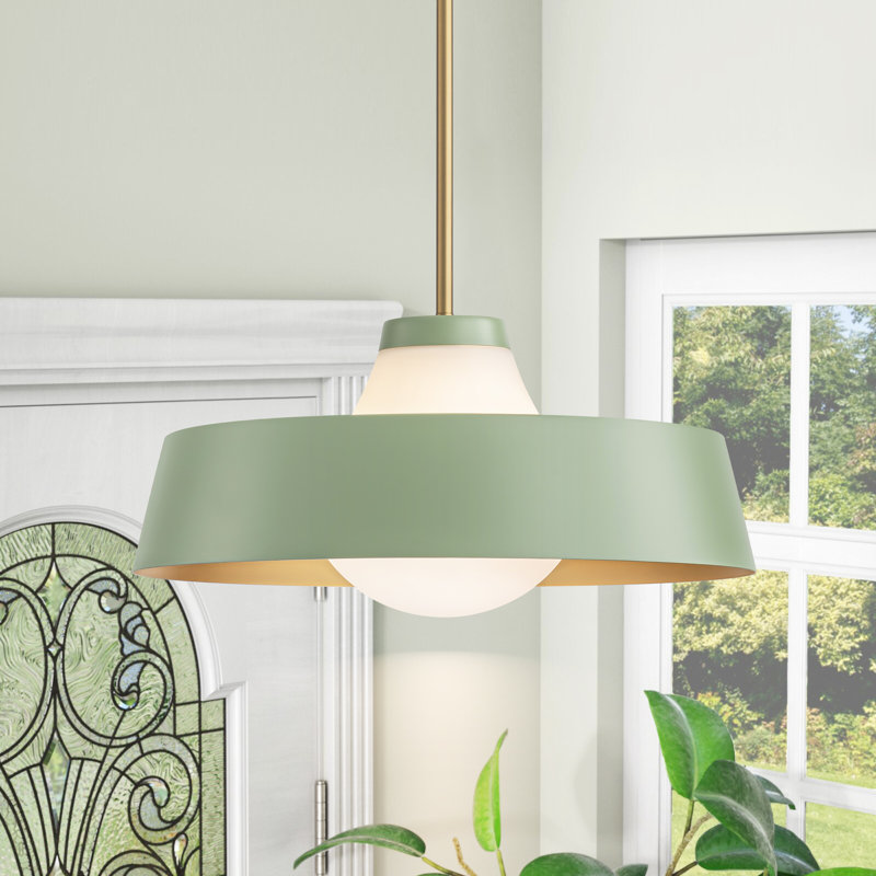 Luminaire suspendu pour îlot de cuisine 1 lumière Edford, Vert