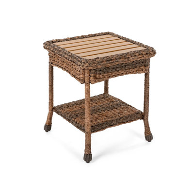 Ophélie Square Wicker Outdoor Side Table , 20'' in. W 20'' in. D