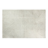 Fields Hand Tufted Wool Geometric Area Rug in Natural/Linen