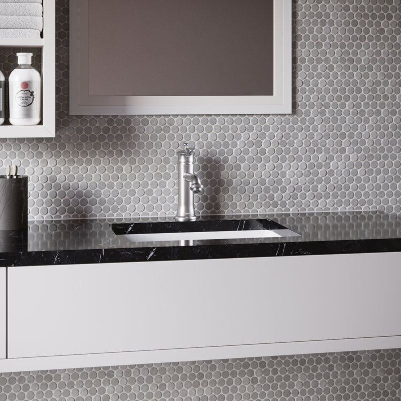 Single-Hole Single-handle Bathroom Faucet with Drain Assembly, Stainless Steel