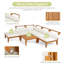 Ensemble de conversation modulaire d'extérieur en bois d'acacia 6 pièces avec coussins 6 pièces