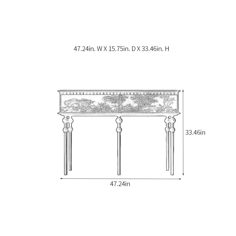 Retro Minimalist Elegant Console Table, Brown