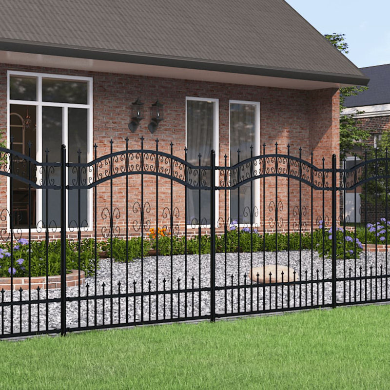 Ciclali Black Metal Fence Panels, 165cm H x 240cm W x 0.5cm D