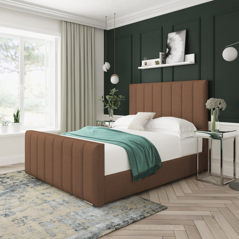 Oakley Wool Upholstered Ottoman Bed Frame, Truffle, Double (4'6)