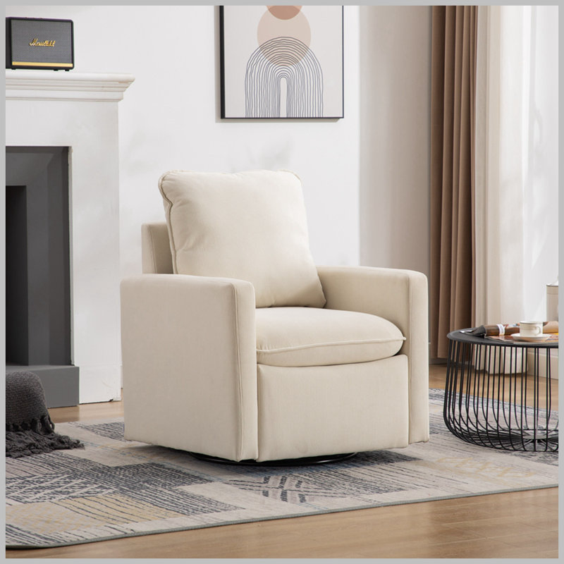 Fauteuil d'appoint pivotant rond Shetter, Polyester gris