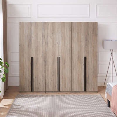 Lee Freestanding Module Wardrobe Closet with Hanging Rods, Drawers, Shoe Storage and Shelves