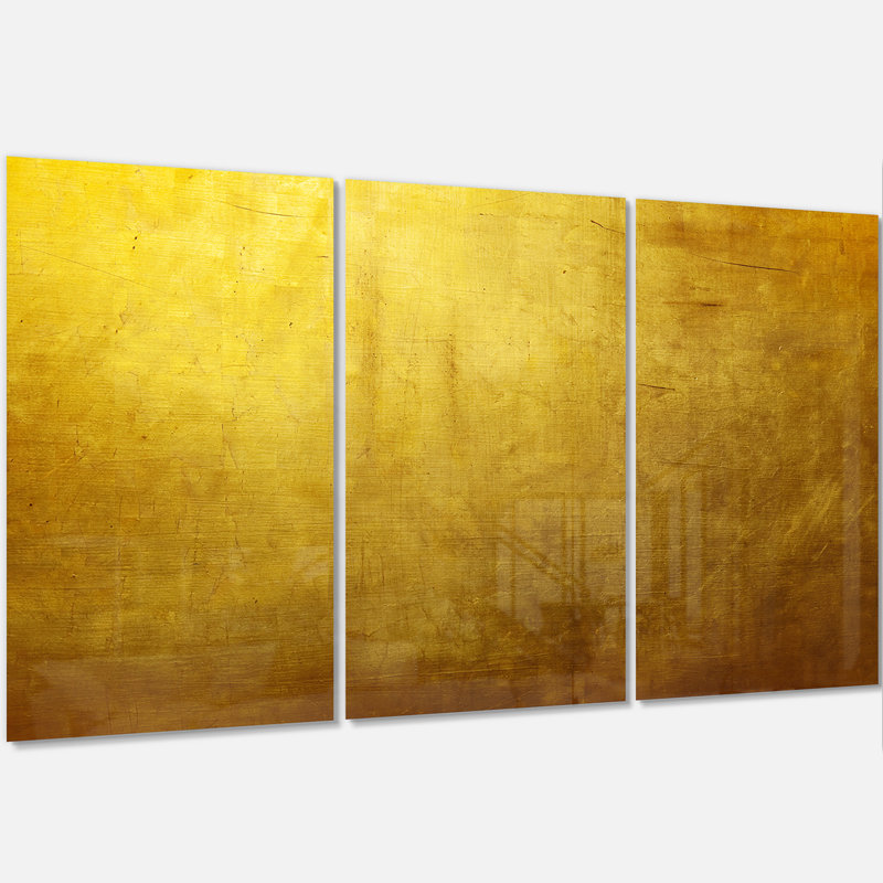 Texture dorée - art mural abstrait en métal multipanel