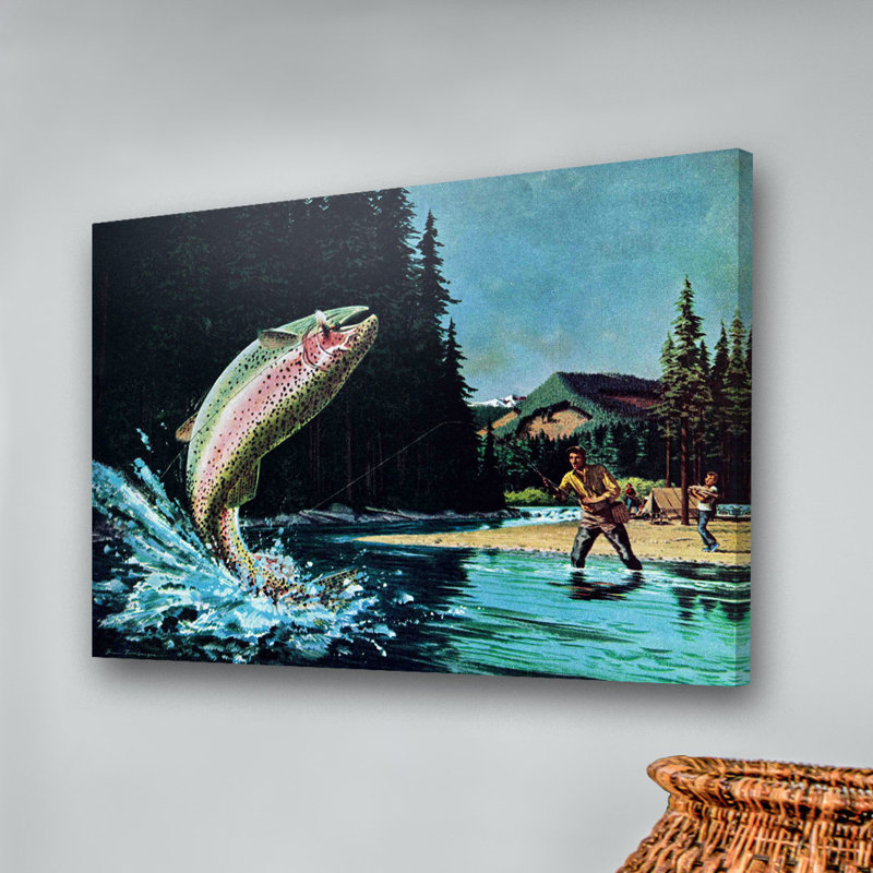 Rainbow Trout - Wrapped Canvas Print, 101cm H x 152cm W x 3.81cm D