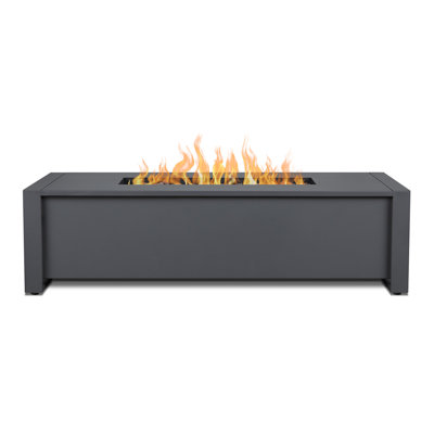 KEENAN 14.5" H x 52" W Aluminum Propane Outdoor Fire Pit Table