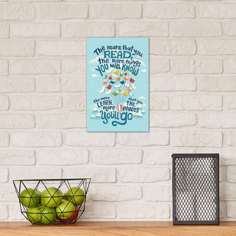 Dr Seuss Quote par Risa Rodil - reproduction d'art textuel, H 12 po x l 8 po x P 0,75 po, Toile tendue, Pas de tapis