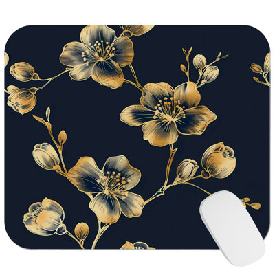 Floral Luxe Flower Dreams II Flowers Modern Gaming Cute Office Laptop Desk Pad Gift Mat Square Rectangle Non-Slip Mousepad