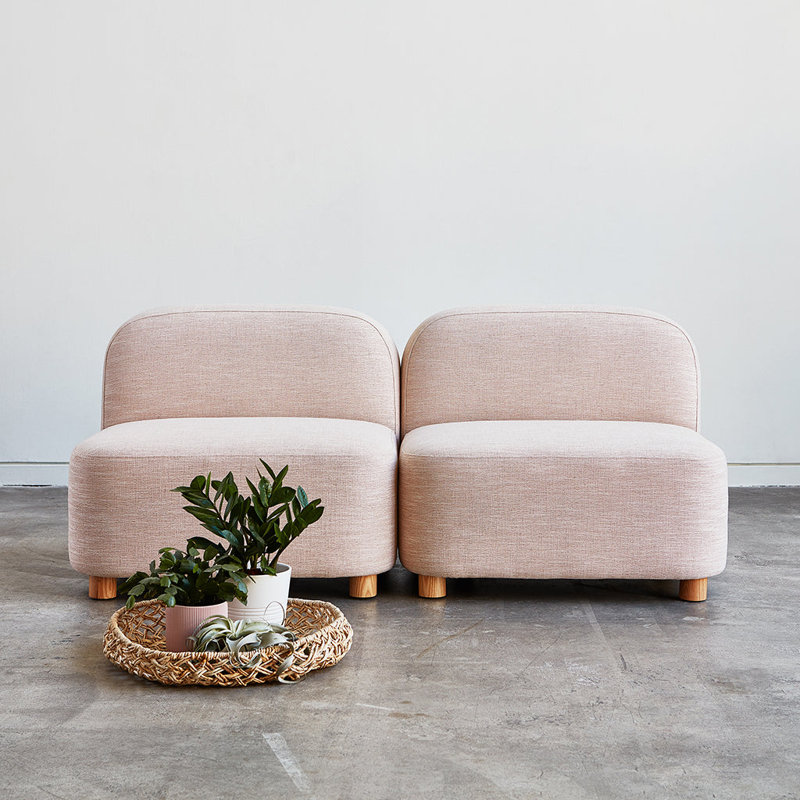 Circuit Modular 3-Pc Armless Sofa, Huron Petal Performance Plainweave