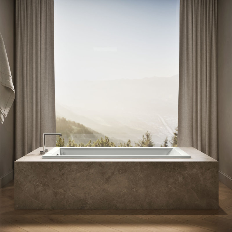 Underscore® 66" x 32" Undermount Soaking Acrylic Bathtub, Thunder Gray