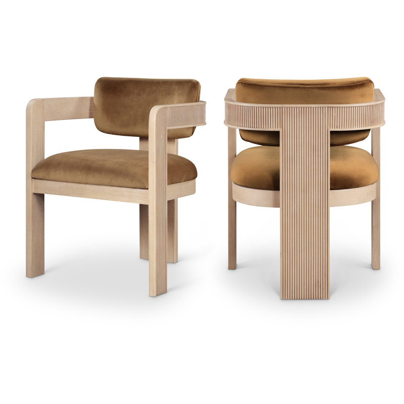 Chaise rembourrée Sacha Frink, Naturel, Velours selle