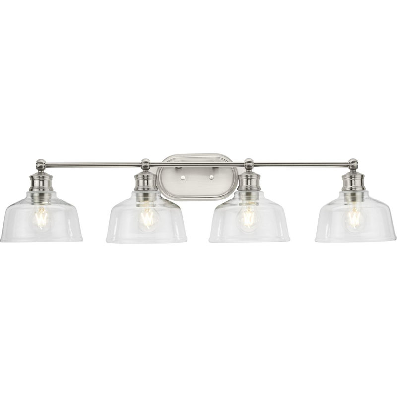 Éclairage pour meuble-lavabo 36 po Leo, Nickel brossé, Quatre lumières